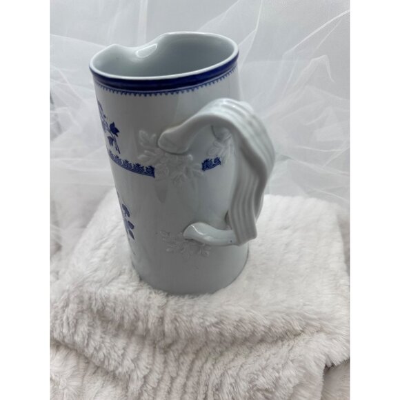 Copeland Spode England Vintage Porcelain Blue & White Floral Pitcher - Picture 13 of 13